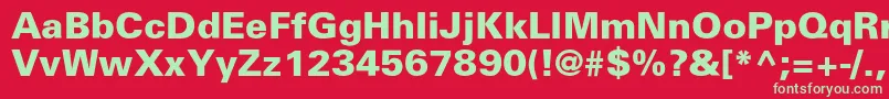 フォントPartnerextrabold – 赤い背景に緑の文字