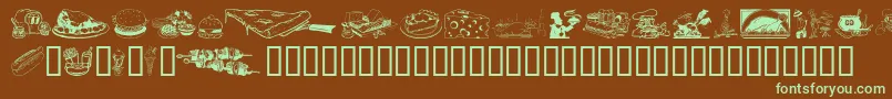 CulinaryArt Font – Green Fonts on Brown Background