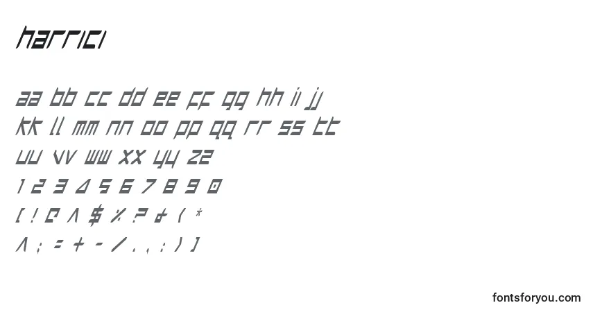 Шрифт Harrici – алфавит, цифры, специальные символы