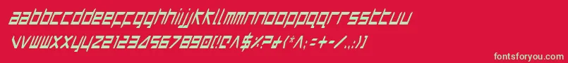 フォントHarrici – 赤い背景に緑の文字