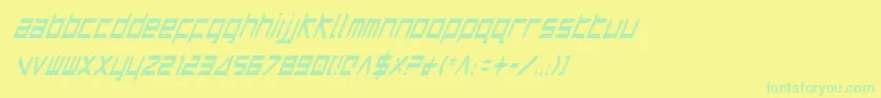 フォントHarrici – 黄色い背景に緑の文字