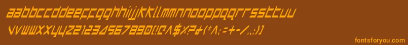Harrici-Schriftart – Orangefarbene Schriften auf braunem Hintergrund