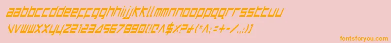 Harrici-Schriftart – Orangefarbene Schriften auf rosa Hintergrund