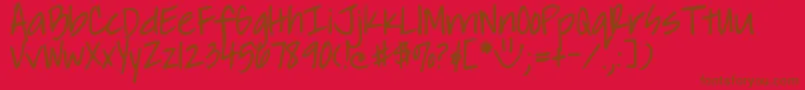 DjbItsOurChoices Font – Brown Fonts on Red Background