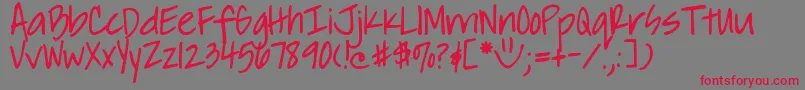 DjbItsOurChoices Font – Red Fonts on Gray Background