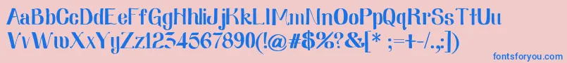 Nearlydig Font – Blue Fonts on Pink Background