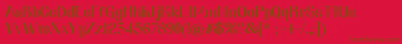 Nearlydig-fontti – ruskeat fontit punaisella taustalla