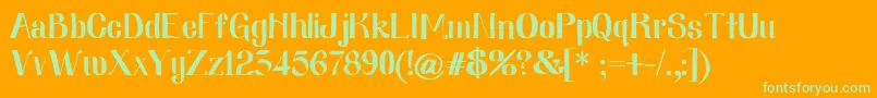 Nearlydig Font – Green Fonts on Orange Background