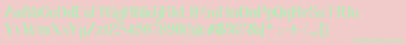 Nearlydig-Schriftart – Grüne Schriften auf rosa Hintergrund