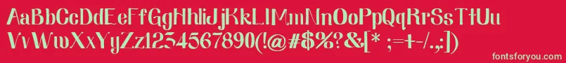Nearlydig Font – Green Fonts on Red Background