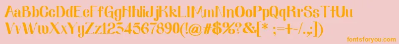 Nearlydig Font – Orange Fonts on Pink Background