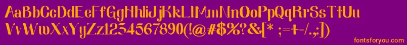 Nearlydig Font – Orange Fonts on Purple Background