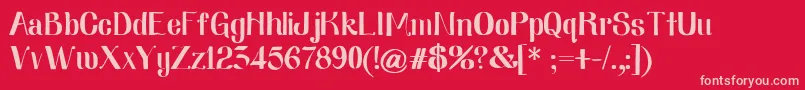 Nearlydig Font – Pink Fonts on Red Background