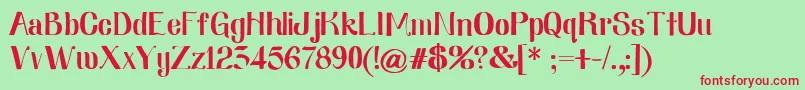 Nearlydig Font – Red Fonts on Green Background