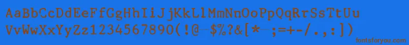 SmithCoronaEc1100Prestige Font – Brown Fonts on Blue Background
