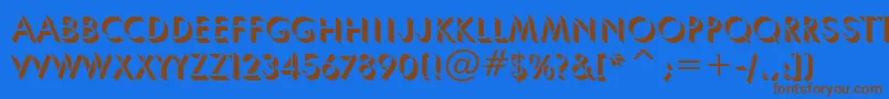 UmbraBt Font – Brown Fonts on Blue Background