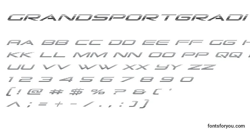 Czcionka Grandsportgradital – alfabet, cyfry, specjalne znaki