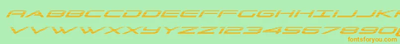 フォントGrandsportgradital – オレンジの文字が緑の背景にあります。