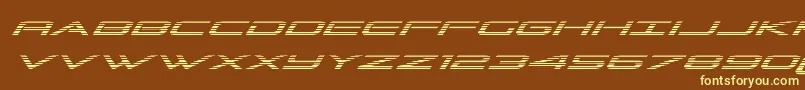 Grandsportgradital-Schriftart – Gelbe Schriften auf braunem Hintergrund