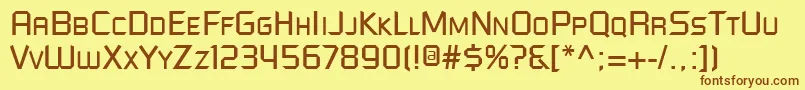 Futured-Schriftart – Braune Schriften auf gelbem Hintergrund