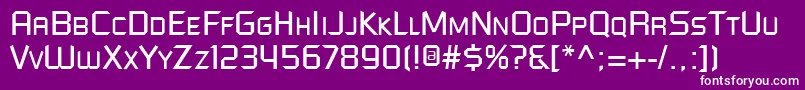 Czcionka Futured – białe czcionki na fioletowym tle