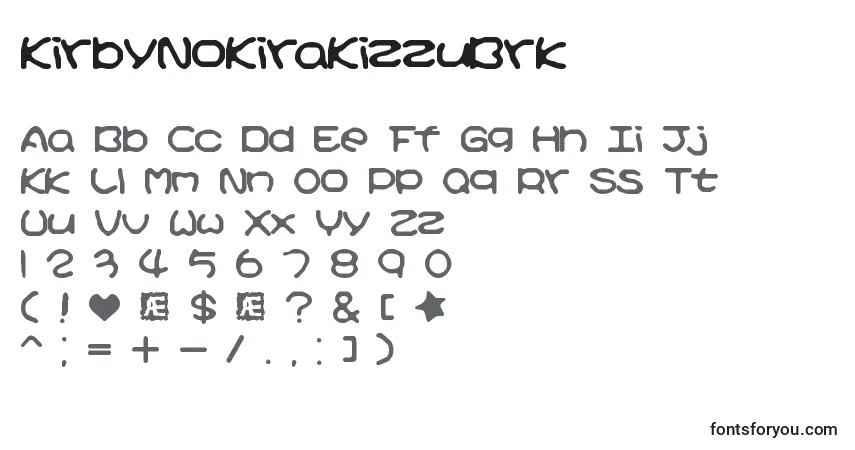 KirbyNoKiraKizzuBrk-fontti – aakkoset, numerot, erikoismerkit