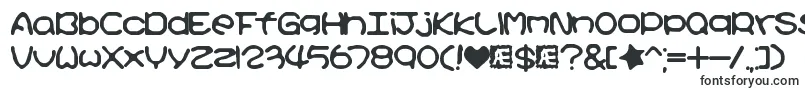 KirbyNoKiraKizzuBrk-Schriftart – Schwarze Schriften auf weißem Hintergrund