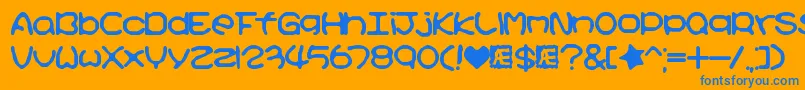 フォントKirbyNoKiraKizzuBrk – オレンジの背景に青い文字