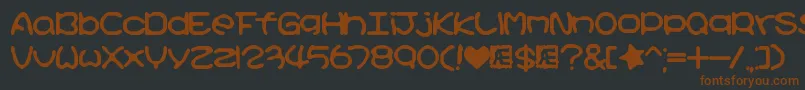 KirbyNoKiraKizzuBrk Font – Brown Fonts on Black Background