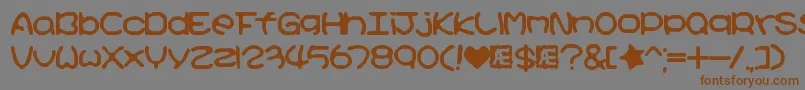 KirbyNoKiraKizzuBrk Font – Brown Fonts on Gray Background