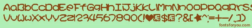 KirbyNoKiraKizzuBrk Font – Brown Fonts on Green Background