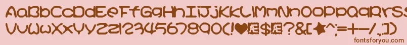 KirbyNoKiraKizzuBrk Font – Brown Fonts on Pink Background