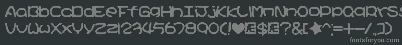 KirbyNoKiraKizzuBrk Font – Gray Fonts on Black Background