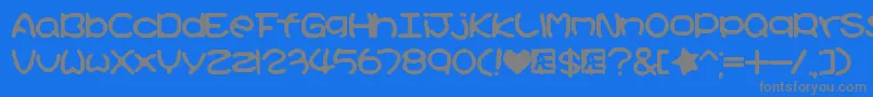 KirbyNoKiraKizzuBrk Font – Gray Fonts on Blue Background