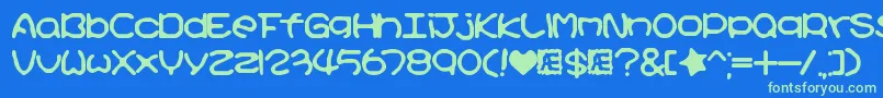 Шрифт KirbyNoKiraKizzuBrk – зелёные шрифты на синем фоне