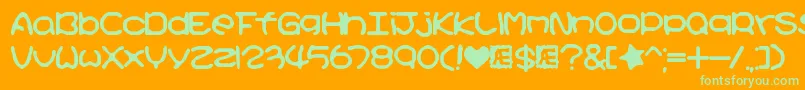 KirbyNoKiraKizzuBrk Font – Green Fonts on Orange Background