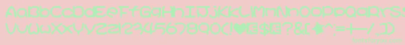 KirbyNoKiraKizzuBrk Font – Green Fonts on Pink Background