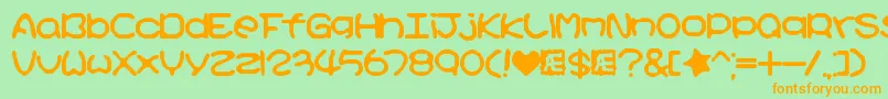 KirbyNoKiraKizzuBrk Font – Orange Fonts on Green Background