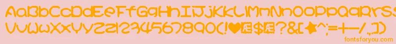 KirbyNoKiraKizzuBrk-Schriftart – Orangefarbene Schriften auf rosa Hintergrund