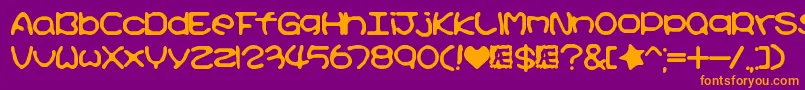 KirbyNoKiraKizzuBrk Font – Orange Fonts on Purple Background