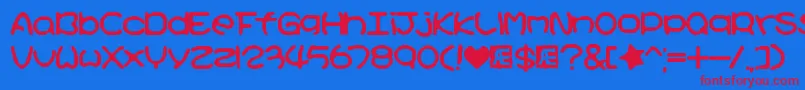 KirbyNoKiraKizzuBrk Font – Red Fonts on Blue Background