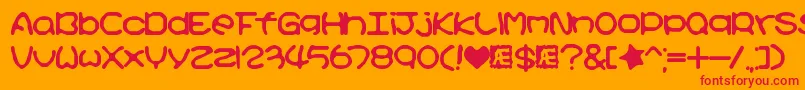 KirbyNoKiraKizzuBrk Font – Red Fonts on Orange Background