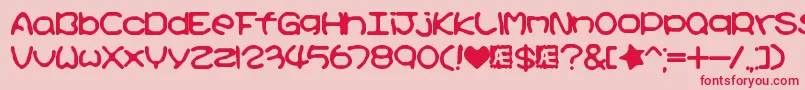 KirbyNoKiraKizzuBrk Font – Red Fonts on Pink Background