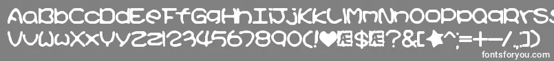Шрифт KirbyNoKiraKizzuBrk – белые шрифты на сером фоне