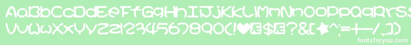 Fonte KirbyNoKiraKizzuBrk – fontes brancas em um fundo verde
