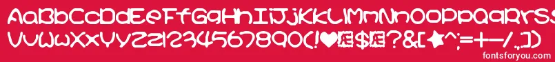 Fonte KirbyNoKiraKizzuBrk – fontes brancas em um fundo vermelho