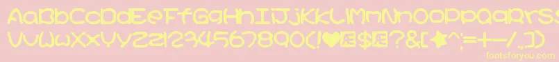 KirbyNoKiraKizzuBrk Font – Yellow Fonts on Pink Background