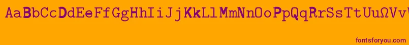 Saiba mais sobre a fonte CmTypewriterRegular Fonte CmTypewriterRegular – fontes roxas em um fundo laranja