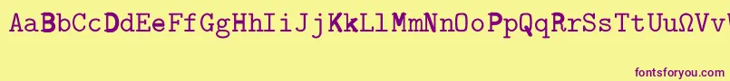 Weitere Informationen zur CmTypewriterRegular-Schriftart CmTypewriterRegular-Schriftart – Violette Schriften auf gelbem Hintergrund