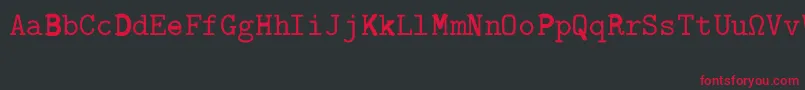 Czcionka CmTypewriterRegular – czerwone czcionki na czarnym tle